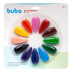 Giz de Plastico Buba 12 cores