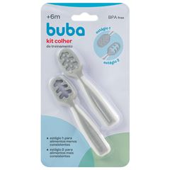 Kit Colheres de Treinamento Buba Cinza c/ 02