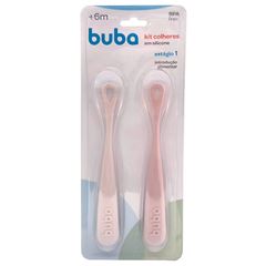 Kit Colheres em Silicone Buba Rosa c/ 02