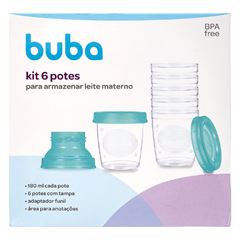 Kit Potes Buba Armazenar Leite Materno c/ 06