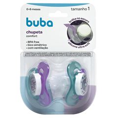 Kit Chupetas Buba Confort Noturna T1 Unicornio