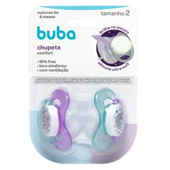 Kit Chupetas Buba Confort Noturna T2 Unicornio