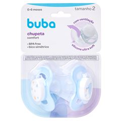Kit Chupetas Buba Confort T2 Elefante Azul