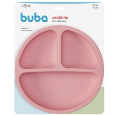 Pratinho Buba Em Silicone Com Ventosa Rosa 450ml
