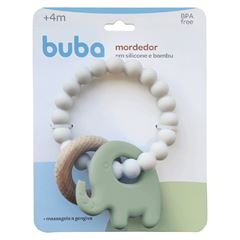 Mordedor Buba em Silicone e Bambu Elefante Verde