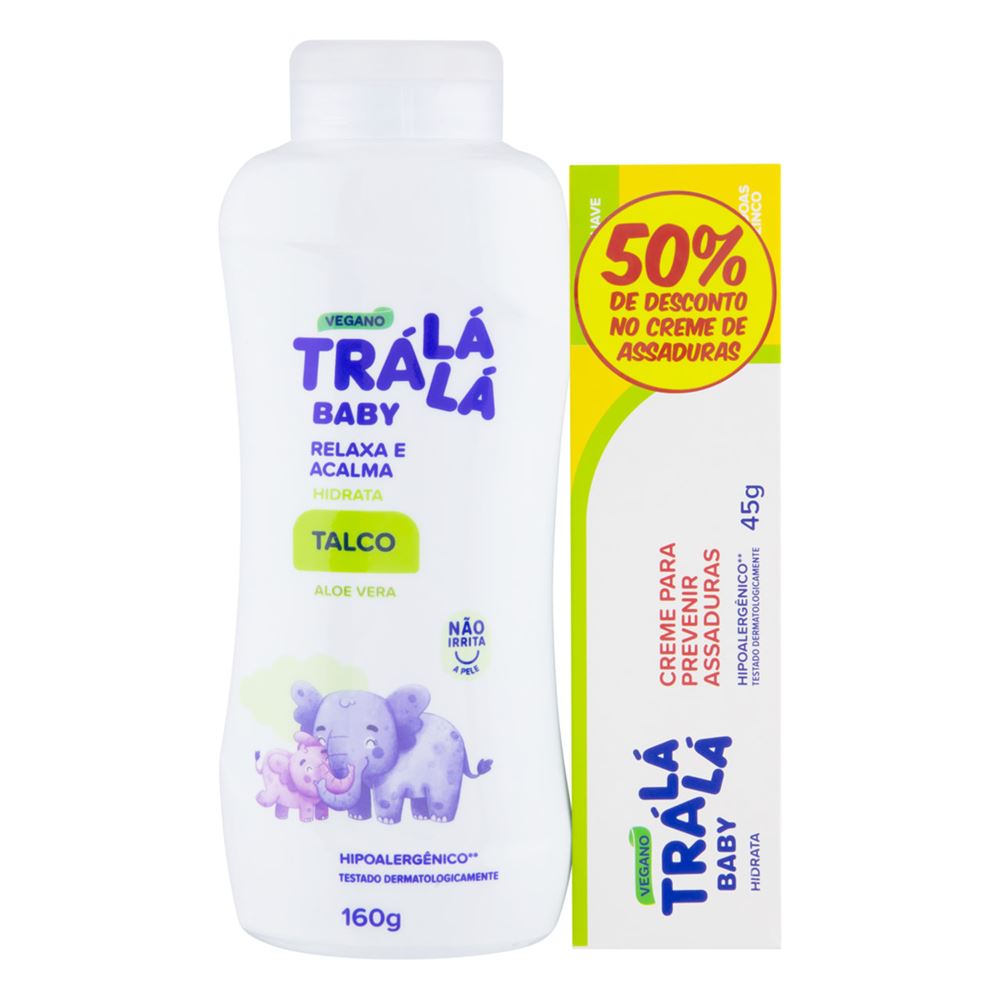 Kit Trá Lá Lá Talco Hidrata 160g + Creme Preventivo de Assaduras Suave ...