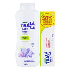 Kit Talco 160g + Creme Preventivo de Assaduras Suave 45g Trá Lá Lá Baby Hidrata Grátis 50% de Desconto no Creme de Assaduras