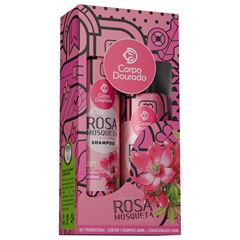 Kit Shampoo 300ml Condicionador 250ml Corpo Dourado Rosa Moas
