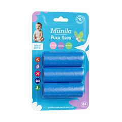 Kit Refil Puxa Saco Munila Azul C/3