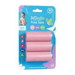 Kit Refil Puxa Saco Munila Rosa C/3