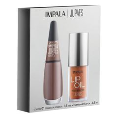 Kit Impala 1.1 Ju Paes Virando o Jogo Esmalte peça Rara+Lip Oil Nude