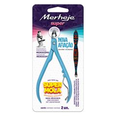 Conjunto Merheje Azul Alicate para Cutículas + Pinça Decorada Merheje Basic Super
