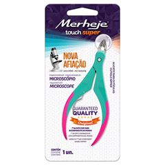 Alicate para Cutículas Merheje Touch Super Verde/Rosa