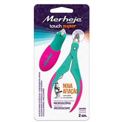 Conjunto Merheje Alicate +Cortador Touch  Verde/Rosa