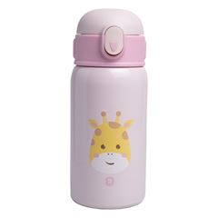 Garrafa Termica Pimpolho Inox Girafa C/Canudo Feminina 400ml Rosa