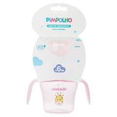 Copo de Treinamento Pimpolho C/Alça Bico Flexivel Girafa Feminino 150ml Rosa