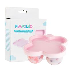 Porta Papinha Pimpolho Silicone C/Tampa Feminina 240ml Rosa