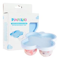Porta Papinha Pimpolho Silicone C/Tampa Masculino 240ml Azul