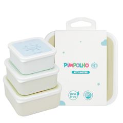 Kit Pimpolho C/3 Potes Masculino Sortidos 500/350/200ml Azul