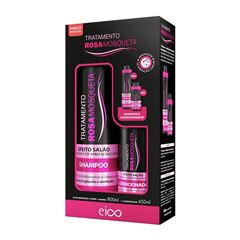 Kit Eico Shampoo + Condicionador Efeito Salão Rosa Mosqueta 800ml+450ml