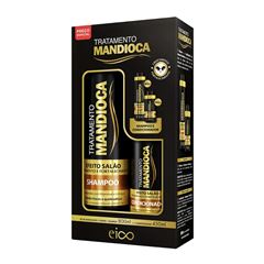 Kit Eico Shampoo + Condicionador Efeito Salão Mandioca 800ml+450ml