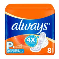 Absorvente Always Seca Com Abas Tamanho P C/8