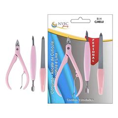 Conjunto Nybc Alicate para Cuticulas Espatula e Lixa REF CJAELU