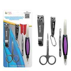 Conjunto Nybc Cortador de unhas grande Cortador Pequeno Lixa Pinca e Tesoura REF CJCUGCPLPT
