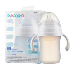 Mamadeira Pimpolho Silicone Soft Sense Branca 240ml