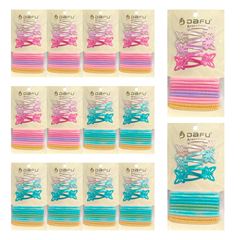 Conjunto 4 presilhas 10 Elastico Para Cabelo Dafu DF410-PR2205-2