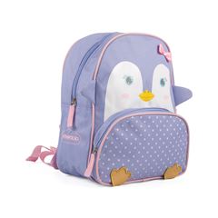 Mochila Bichinho Pimpolho Feminina Pinguim Lilas