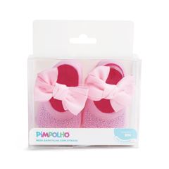 Meia Sapatilha Pimpolho Strass RN Rosa