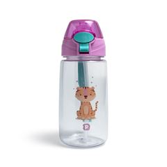 Garrafa Cristal Pimpolho Bico Ergonomico Feminina Rosa Tigresa 550ml