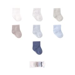Kit Meia Pimpolho Semaninha Lisa Zero Masculina Azul/Cinza/Branco C/7 Pares