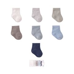 Kit Meia Pimpolho Semaninha Lisa RN Masculina Azul/Cinza/Branco C/7 Pares