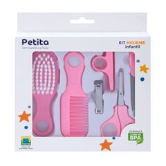 Kit Higiene Petita Cuidados Bebê Rosa