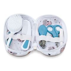 Kit Higiene Petita Cuidados Bebê C/Estojo Azul