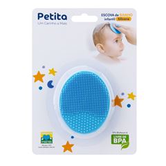 Escova de Banho Petita Silicone Infantil Azul