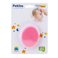 Escova de Banho Petita Silicone Infantil Rosa