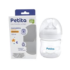 Mamadeira Petita Big Flow Cristal Bico Silicone 125ml