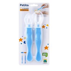 Kit Colher Petita Ponta de Silicone C/2 Azul