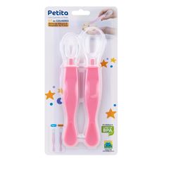 Kit Colher Petita Ponta de Silicone C/2 Rosa