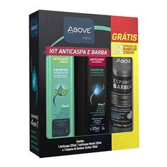 Kit Above Shampoo Antic Fresh+Antic Mentol+Espuma de Barbear Carvão 150ml Gratis