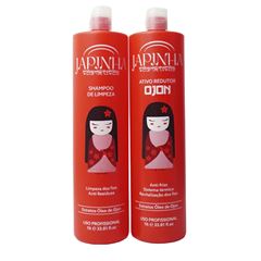 Kit Escova Progressiva Japinha Shampoo De Limpeza Ojon + ativo Redutor Ojon 2Lt