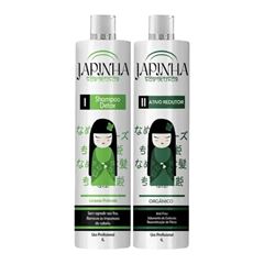 Kit Escova Progressiva Japinha Shampoo De Limpeza Detox + ativo Redutor Detox 2Lt