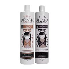 Kit Escova Progressiva Japinha Shampoo De Limpeza Café Organico + ativo Redutor Café Organico 2Lt