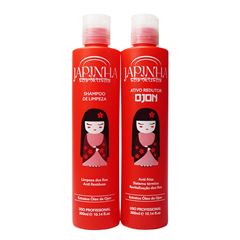 Kit Escova Progressiva Japinha Shampoo De Limpeza Ojon + ativo Redutor Ojon 600Ml