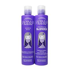 Kit Escova Progressiva Japinha Shampoo De Limpeza Blonder Organico + ativo Redutor Blonder Organico 600Ml