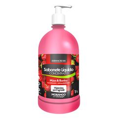 Sabonete Liquido Consentrado Dermacream Morango Com Champagne 1Lt