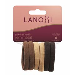 Conjunto Elastico para Cabelo Lanossi Cappucino C/6